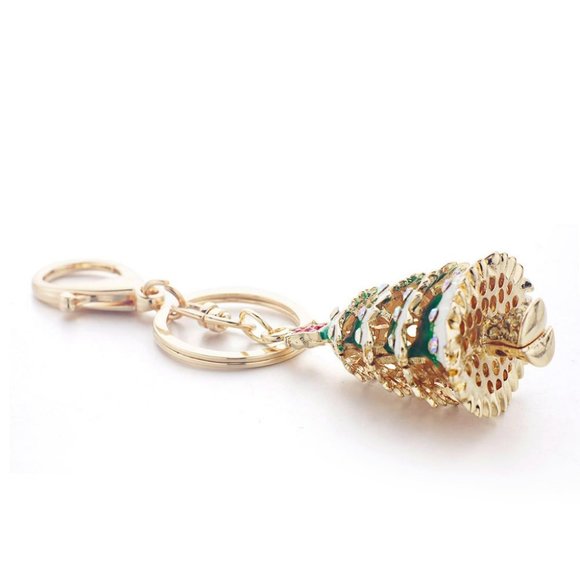 Christmas Tree Keychain/Bag Charm with Enameling and Crystals NWT - Picture 4 of 5